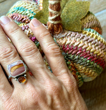 Load image into Gallery viewer, Red Falcon Jasper and Hessonite Garnet Sterling Silver Ring, Size 8