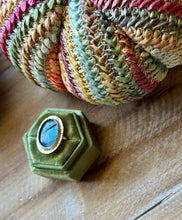 Load image into Gallery viewer, Bodhi Leaf Inlay Aurora Opal, Sterling Silver Ring, Size 9.5