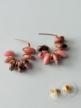 Load image into Gallery viewer, Rhodonite Gold Fill Hoop style Earrings