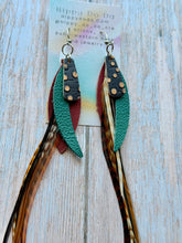 Load image into Gallery viewer, Light As A Feather FUN Rooster Feather Silver Earrings