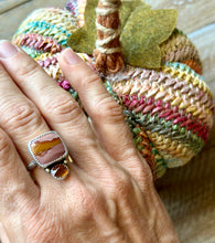 Load image into Gallery viewer, Red Falcon Jasper and Hessonite Garnet Sterling Silver Ring, Size 8