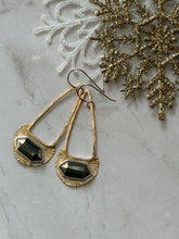 Load image into Gallery viewer, TBFL Collection, Mixed Metal Brass And Pyrite Dangle Earrings