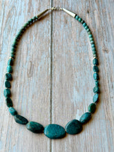 Load image into Gallery viewer, Graduated Beaded Dark Blue Turquoise Necklace