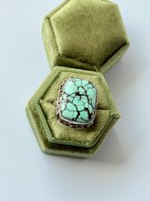 Load image into Gallery viewer, Rare Hubei Turquoise Sterling Silver Ring, size 7.75