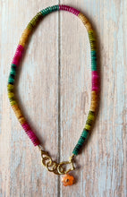 Load image into Gallery viewer, Ombré Rainbow Jade Beaded Carabiner Necklace