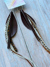 Load image into Gallery viewer, Light As A Feather FUN Garnet GAMEDAY Rooster Feather Silver Hoop Earrings
