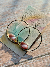Load image into Gallery viewer, Pink Mussel Shell Sterling Silver Hoop Dangle Earrings