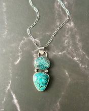 Load image into Gallery viewer, New Lander Blue Turquoise Sterling Silver Necklace, 20” Chain