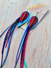 Load image into Gallery viewer, Light As A Feather FUN Rooster Feather Gold Earrings