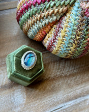 Load image into Gallery viewer, Bodhi Leaf Inlay Aurora Opal, Sterling Silver Ring, Size 9.5