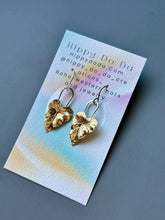 Load image into Gallery viewer, Silver and Gold, Brass Leaf and Sterling Dangle Earrings