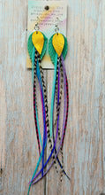 Load image into Gallery viewer, Light As A Feather FUN Rooster Feather Silver Earrings