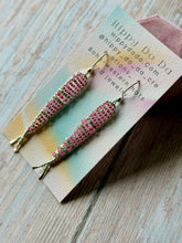 Load image into Gallery viewer, Cheerful Pink Beaded Fishy Earrings