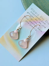 Load image into Gallery viewer, Treasure Trunk Pink Opal and Pink Chalcedony Gemstone Hammered Dangle Earrings