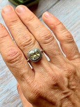 Load image into Gallery viewer, Vintage Green Amethyst Siver Silver Ring, Size 8.25