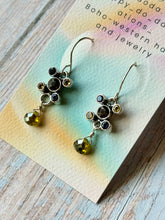 Load image into Gallery viewer, Vintage Multi Gemstone Sterling Silver Earrings