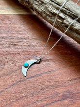 Load image into Gallery viewer, Carico Lake Turquoise Crescent Moon Necklace
