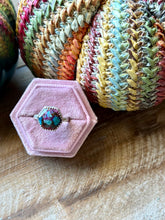 Load image into Gallery viewer, Hexagon Shaped Mojave Turquoise Sterling Silver Ring, Size 8