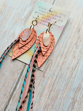 Load image into Gallery viewer, Light As A Feather FUN Rooster Feather Gold Earrings