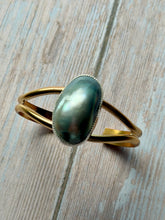 Load image into Gallery viewer, SALTY COLLECTION Mabe Pearl Mixed Metal Sterling and Brass Adjustable Cuff