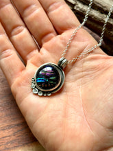 Load image into Gallery viewer, Mosaic Dichroic Glass Sterling Silver Necklace
