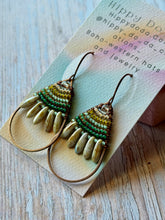 Load image into Gallery viewer, Rustic Copper Beaded Petal Fan Earrings, Hypoallergenic