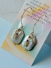 Load image into Gallery viewer, Treasure Trunk Baroque Freshwater Pearl Hammered Dangle Earrings