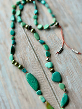 Load image into Gallery viewer, SALTY COLLECTION Mixed Turquoise and Green Freshwater Pearl Hand Knotted Necklace