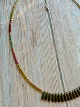 Load image into Gallery viewer, Olive Dagger Beaded Necklace