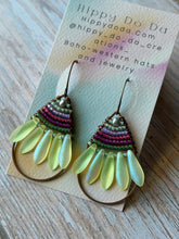 Load image into Gallery viewer, Rustic Copper Beaded Petal Fan Earrings, Hypoallergenic