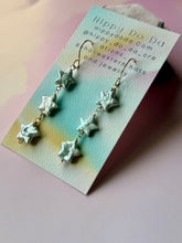Load image into Gallery viewer, Mermaid Silver Freshwatwe Star 14k Gold Fill Dangle Earrings