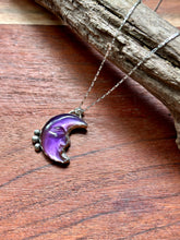 Load image into Gallery viewer, Moonface Amethyst and MOP Doublet Sterling Silver Necklace
