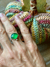 Load image into Gallery viewer, Green Onyx Sterling Silver Ring, Size 7