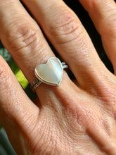 Load image into Gallery viewer, SALTY COLLECTION Heart Shaped Mother of Pearl Sterling Silver Ring, Size 9-9.25