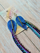 Load image into Gallery viewer, Light As A Feather FUN Rooster Feather Gold Earrings