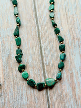 Load image into Gallery viewer, Vintage Hubei Turquoise ans Gold Fill Necklace