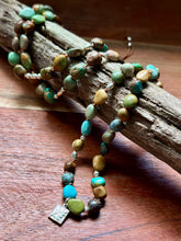 Load image into Gallery viewer, Mighty Hubei Turquoise and Sterling Silver Hand Knotted Necklace
