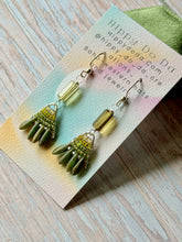 Load image into Gallery viewer, Mini Boho Beaded Fan Earrings with Whisky Quartz