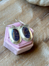 Load image into Gallery viewer, Matte Bloodshot Iolite Sterling Silver Earrings