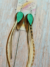 Load image into Gallery viewer, Light As A Feather FUN Rooster Feather Silver Earrings