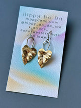 Load image into Gallery viewer, Silver and Gold, Brass Leaf and Sterling Dangle Earrings
