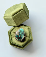 Load image into Gallery viewer, Morenci Turquoise Sterling Silver Ring, size 8.75