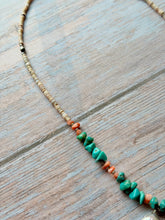 Load image into Gallery viewer, Vintage Charmed Turquoise and Coral Beaded Necklace
