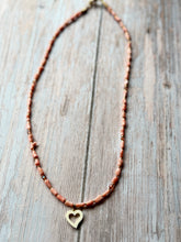 Load image into Gallery viewer, Autumn Refresh Vintage Heart Pendant and Pink Coral Necklace