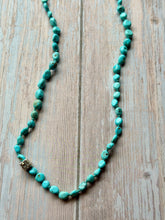 Load image into Gallery viewer, Autumn Refresh Hand Knotted Campitos Turquoise and Sterling Silver Heart Charm Necklace