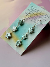 Load image into Gallery viewer, Mermaid Silver Freshwatwe Star 14k Gold Fill Dangle Earrings