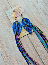Load image into Gallery viewer, Light As A Feather FUN Rooster Feather Gold Earrings