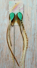 Load image into Gallery viewer, Light As A Feather FUN Rooster Feather Silver Earrings