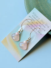 Load image into Gallery viewer, Treasure Trunk Pink Opal and Pink Chalcedony Gemstone Hammered Dangle Earrings