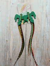 Load image into Gallery viewer, Light As A Feather FUN Rooster Feather Silver Earrings